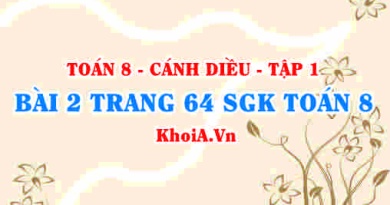 Bài 2 trang 64 SGK Toán 8 tập 1 Cánh Diều